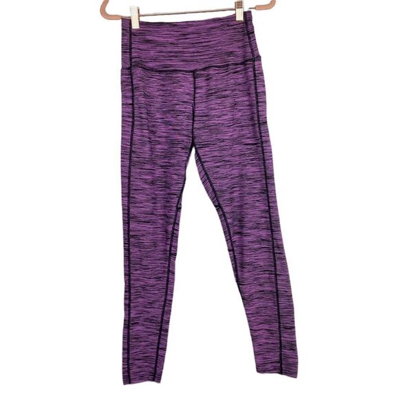 Sugar Pocket Purple Black Leggings Sz M - Picture 1 of 5